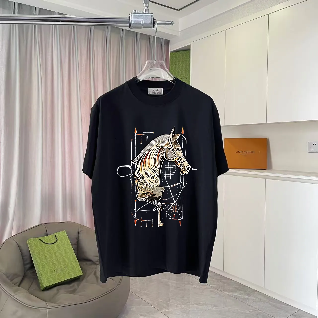 Herme* 2026 New Arrival logo 300g T Same Style Size：S M L XL XXL ：Black White Green Purple